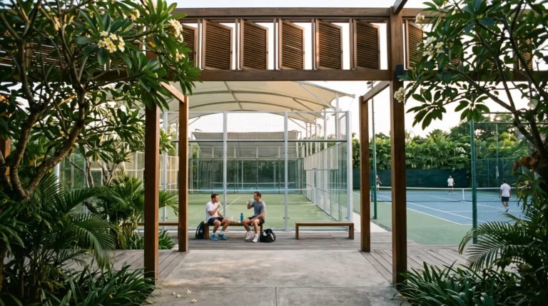 sports clubs in Seminyak covered glass padel courts and tennis facilities in Bali